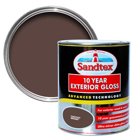 Sandtex Chestnut Brown Gloss Masonry Paint 750ml Departments Diy At Bandq