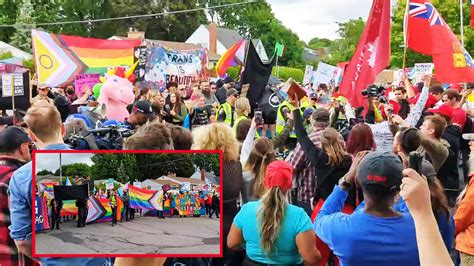 Happening Now Protesters Counter Protesters Gather For Rally Against Radical Gender Ideology