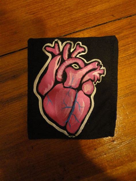 cartoon anatomical heart patch heart patches anatomical heart etsy