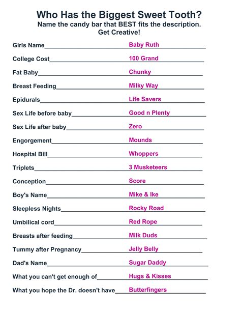 Free Printable Baby Shower Games With Answer Key Free Printable