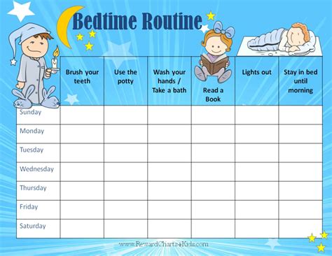 Free Printable Bedtime Routine Chart Customize Online