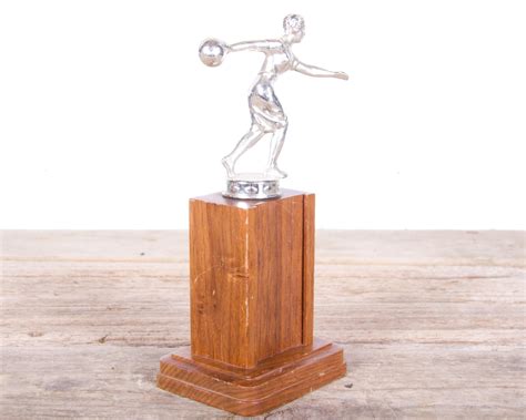 Antique Trophy Womens Bowling Trophy Gold Trophy Old Trophies