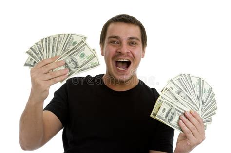 Man Happy With Lots Of Money Stock Image Image Of Background Cash