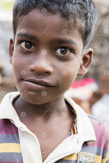Editorial Illustrative Image Poor Kid Smiling India Editorial Photo
