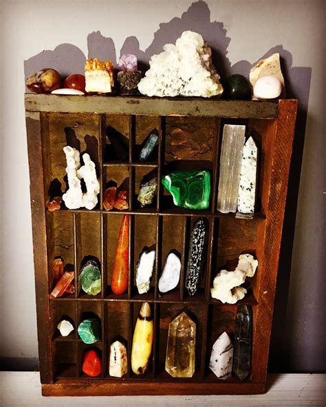 Crystal Shelf Crystals Trinket Shelf Rocks Collections Crystal