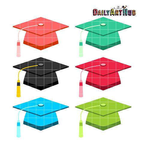 Graduation Caps Clip Art Set Daily Art Hub Graphics Alphabets And Svg