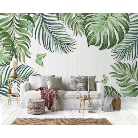 Living Room Bedroom Bedroom Wall Rainforest Plants 3d Hand