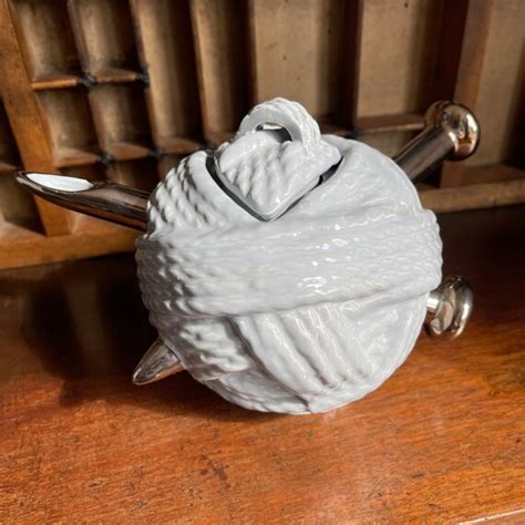 Paul Cardew Grey Ball Of Wool Teapot With Metallic Silver Etsy