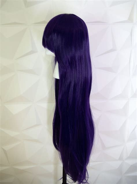 Long Deep Purple Wig With Bangs Official Website Of Holly Wolf