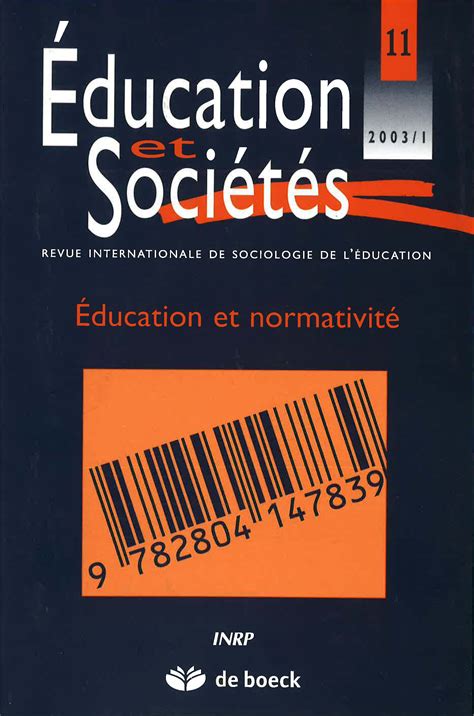 Revue Éducation Et Sociétés 20031