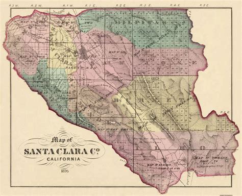 Santa Clara County California Thompson 1876 2838 X 23 Matte Art