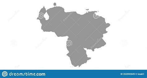 Venezuela Vector Map Isolated On White Background High Detailed Black