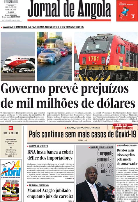 Jornal De Angola Terça 21 De Abril De 2020