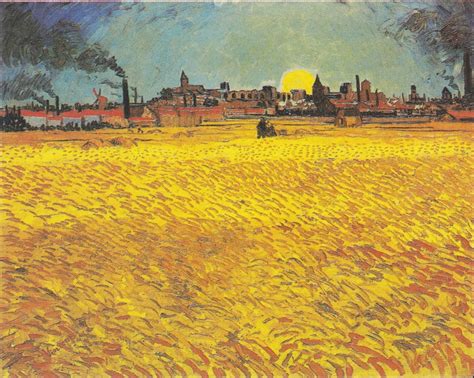 Wheat Field At Sunset Vincent Van Gogh Artwork On Useum