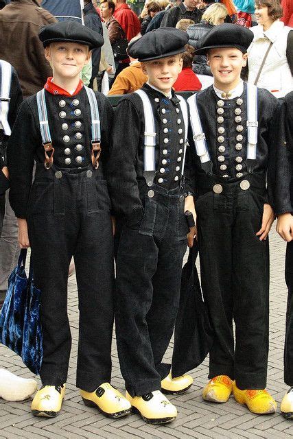 Dutch Boys In Regional Costume And Wooden Shoes Hollandnederland In