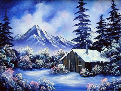 Winter Cabin Painting At Explore Collection Of