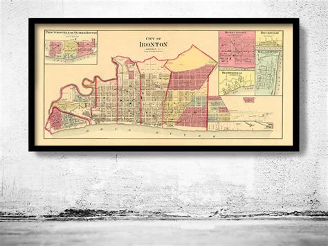 Old Map Of Ironton Ohio 1877 Vintage Map Wall Map Print Vintage Maps