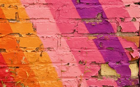 Download Wallpaper 3840x2400 Wall Bricks Paint Colorful 4k Ultra Hd