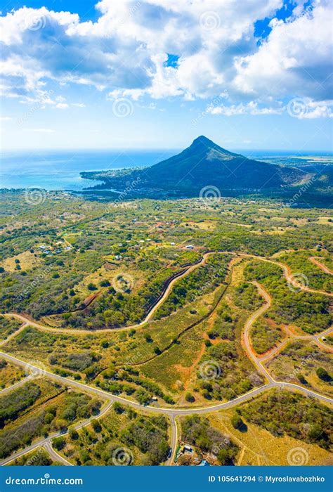 Aerial View Of Mauritius Island Stock Photo Image Of Palm Cloudy