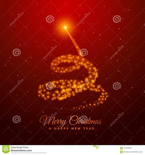 Christmas Tree Design Made With Golden Sparkles Stock Vector