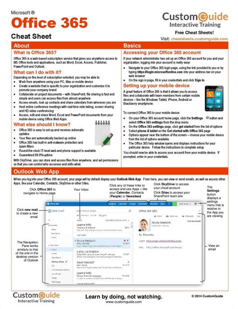 Microsoft Office 365 Free Cheat Sheet Free Cheat Sheet