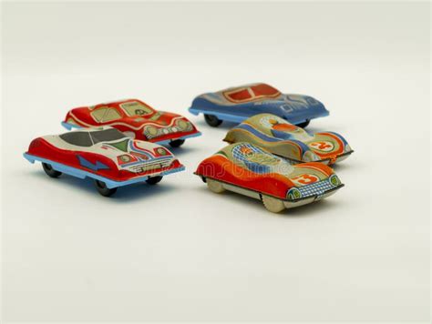 Collection Of Vintage Tin Toy Cars Antique Small Race Cars In
