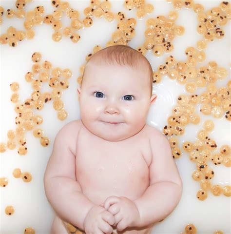 Fill warm water in the bathtub, or in the infant tub if you are using one for your newborn baby. Baby milk bath #milkbath #photography #photoshoot | Baby ...