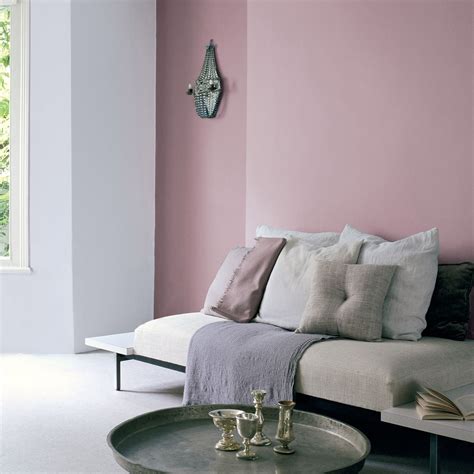 Dulux Matt Emulsion Paint Pink Feature Wall Feature Wall Living Room