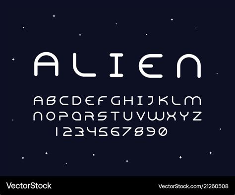 Alien Regular Font Alphabet Royalty Free Vector Image