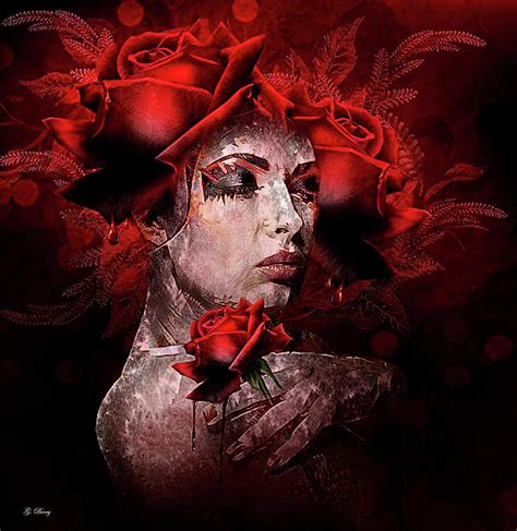 Blood Red Roses Mixed Media By G Berry