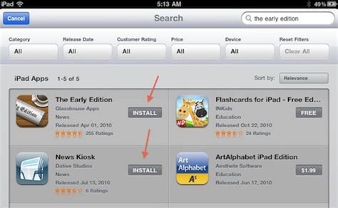 Ipad App Store Gains Search Filters Install Buttons For Previously