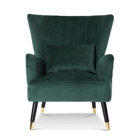 Velvet Emerald Green Camila Accent Wingback Chair Stunning Chairs