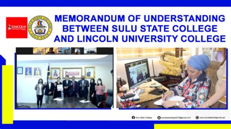 Memorandum Of Understanding Between Sulu State College And Lincoln