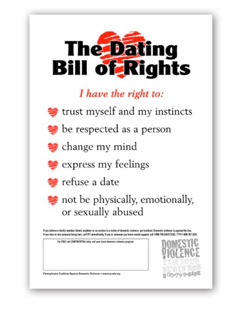 The Dating Bill Of Rights [dat 1] National Resource Center On Domestic Violence