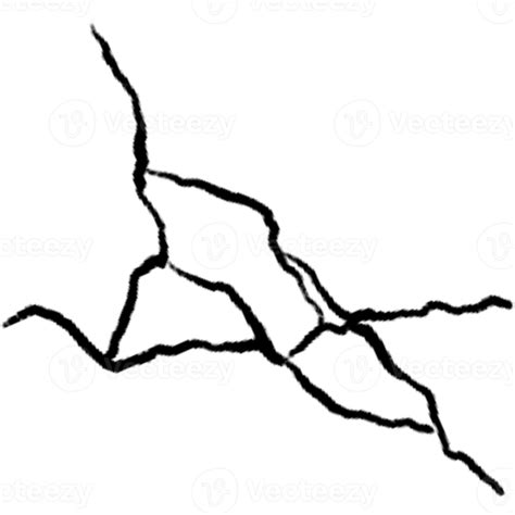 Black Cracks On The Surface On A Transparent Background PNG