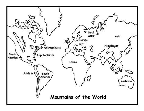 World river map shows all the major and important rivers of the world, with their sources of origin and their course of flow and from which cities they are passing. Map Of The World For Kids Coloring Pages - Coloring Home