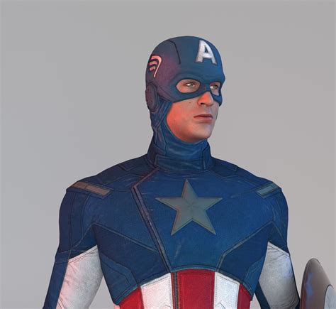 America Captain America 3d Asset Rigged Game Ready