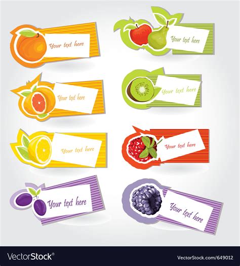 Fruit Labels Royalty Free Vector Image Vectorstock