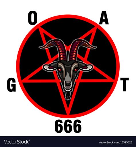 Pentagram With Demon Baphomet Satanic Goat Head Vector Image