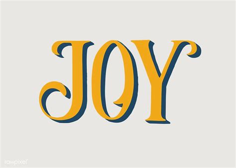 Joy Typography Illustration Premium Image By