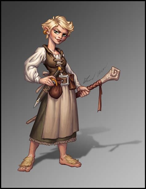 Halfling Wizard By Trollfeetwalker On Deviantart Character Portraits