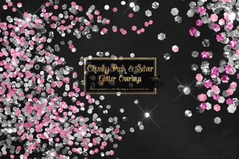 Chunky Pink And Silver Glitter Overlays Graphic By Digital Curio