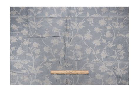 1 Yard Grey Watkins Serene Silk Drapery Fabric In Pale Sky