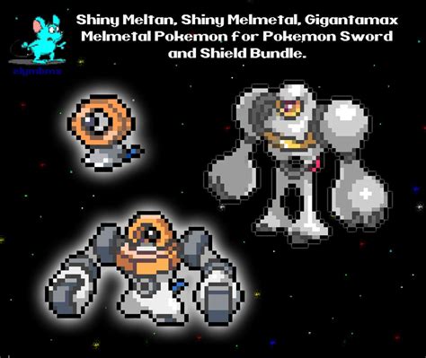 Shiny Meltan Shiny Melmetal And Gigantamax Gmax Melmetal Pokemon