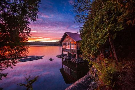 Sunset Cabin By Mike Milton 500px Cabin Sunset Cabin Lake Cabins