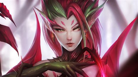Red Haired Female Character Illustration League Of Legends Zyra Hd
