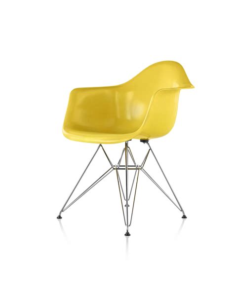 The back and seat of these chairs are made of a single piece of molded fiberglass contoured to the shape of the human body. Eames® Molded Fiberglass Wire Base Armchair - Seating ...