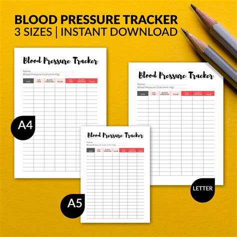 Blood Pressure Tracker Bullet Journal Medical Insert Etsy