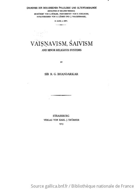 Vaiṣṇavism Saivism And Minor Religious Systems By Sir R G