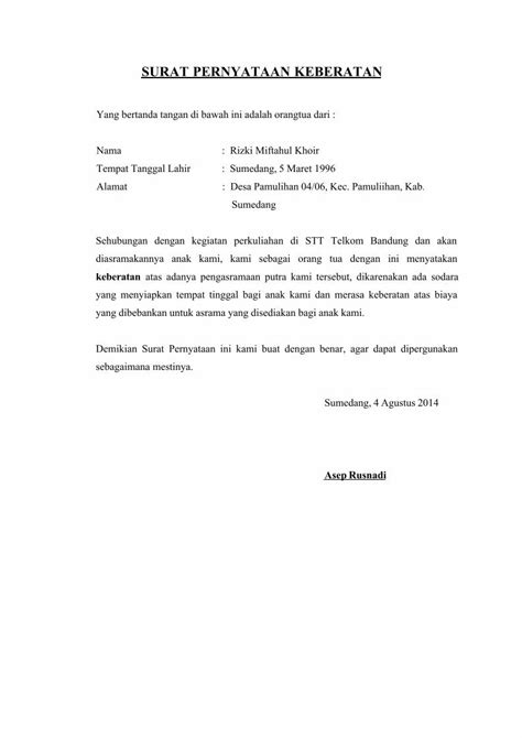 Pdf Surat Pernyataan Keberatan Dokumentips